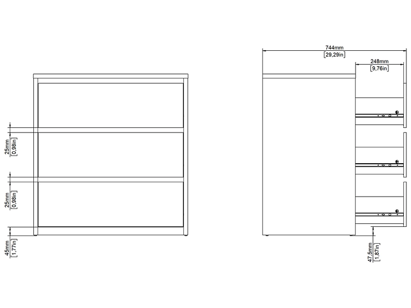 Commode NEXT 3 tiroirs