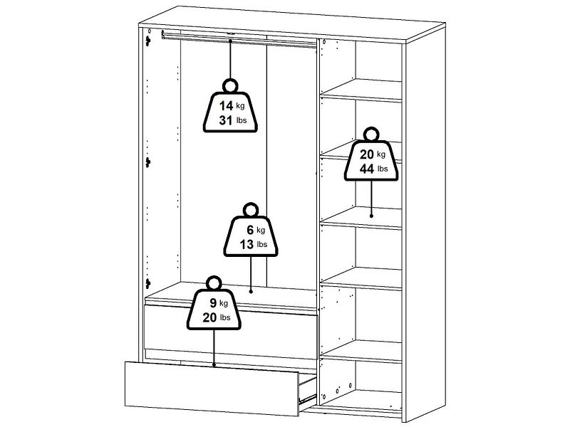 Drehtürenschrank NEXT jackson eiche