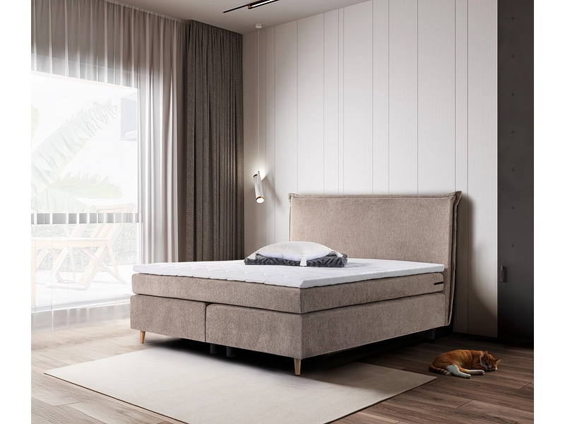Boxspringbett LUGANO taupe
