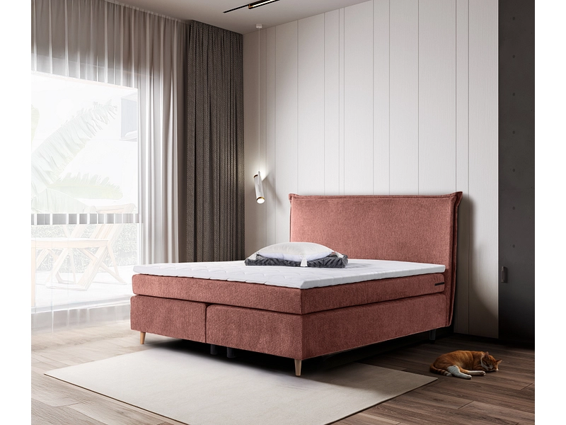 Boxspringbett LUGANO terrakotta