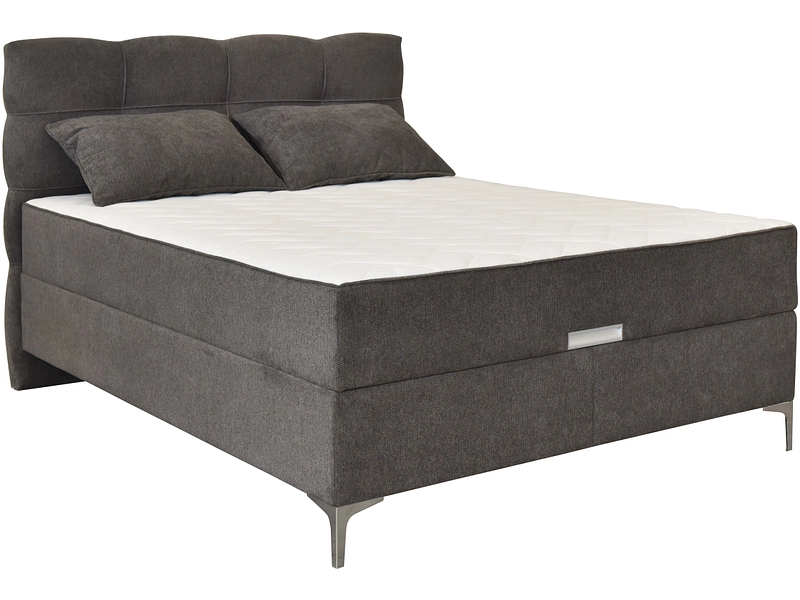 Boxspring KORLEONE grigio scuro 160x200cm semirigido