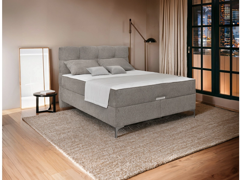 Boxspringbett KORLEONE dunkelbeige