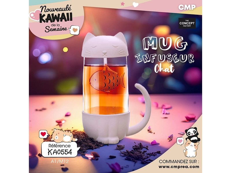 THE CONCEPT FACTORY Mug con filtro per il tè KAWAII THE CONCEPT FACTORY Mug con filtro per il tè KAWAII
