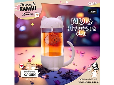 THE CONCEPT FACTORY Mug con filtro per il tè KAWAII