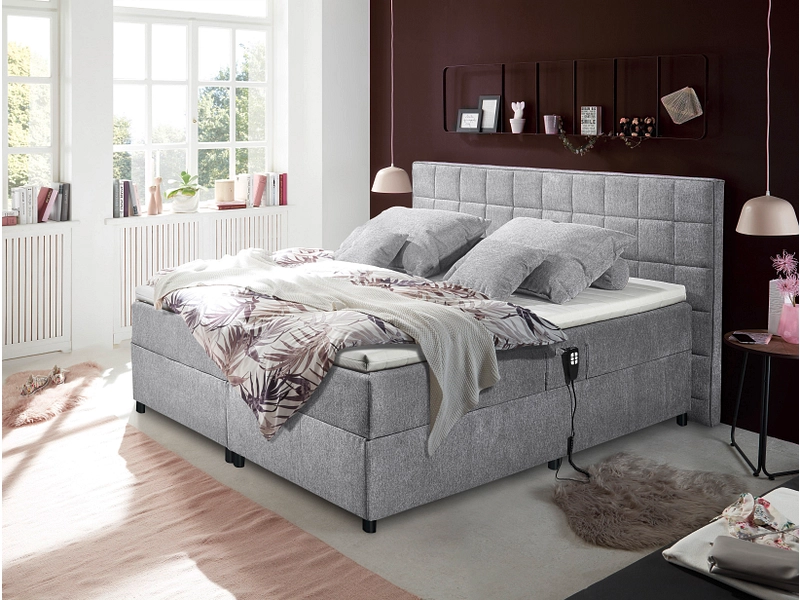 Elektrisches Boxspringbett MARIBORSKO grau