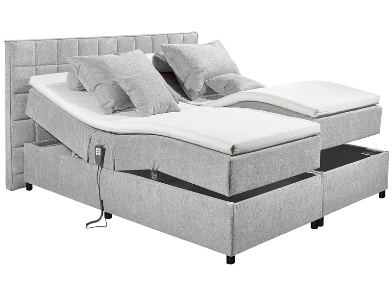 Elektrisches Boxspringbett MARIBORSKO grau