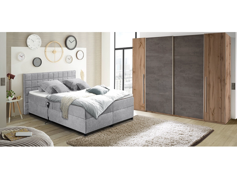 Elektrisches Boxspringbett MARIBORSKO grau