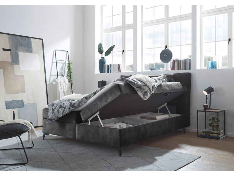 Boxspringbett MELROSE anthrazit