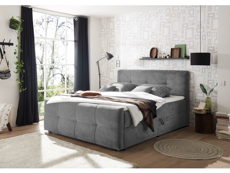Boxspringbett OTTAWA dunkelgrau