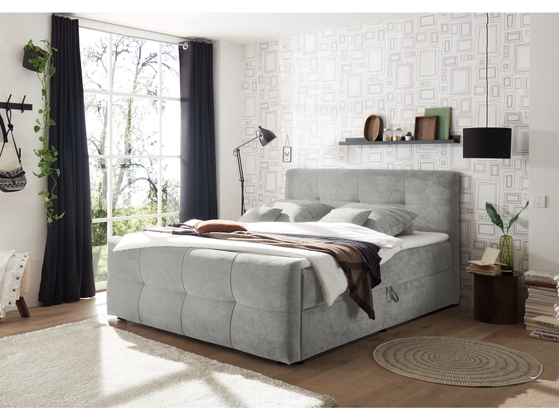 Boxspringbett OTTAWA hellgrau