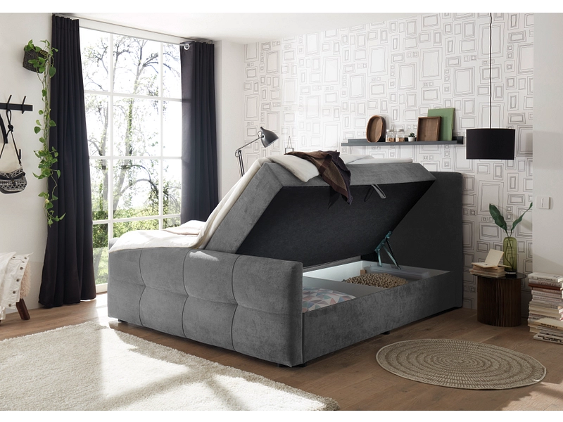 Boxspring OTTAWA grigio scuro