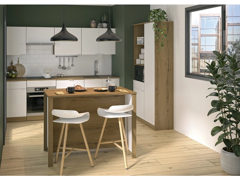 Îlot central EDEN panneau de particules chêne