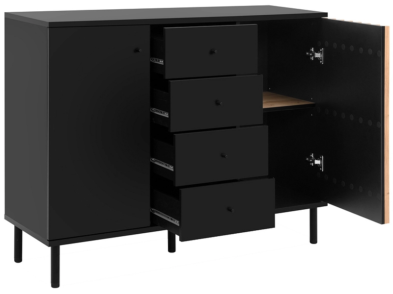 Kommode MEDAN 2 Türen 4 Schubladen Kommode MEDAN 2 Türen 4 Schubladen