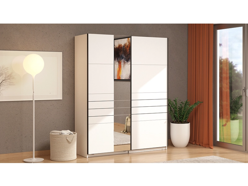 Armoire portes coulissantes JASPER blanc