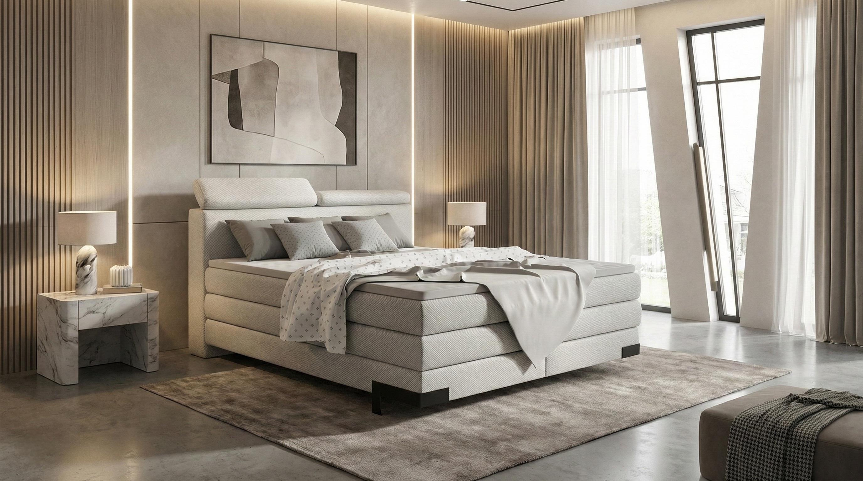 Boxspring KANO grigio chiaro Boxspring KANO grigio chiaro