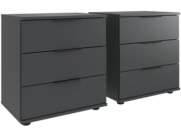 Set di 2 comodini MIDNIGHT 6 cassetti