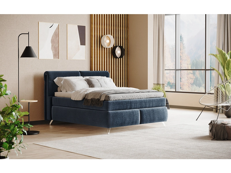 Boxspringbett SWISS HOME STYLE AMBER blau