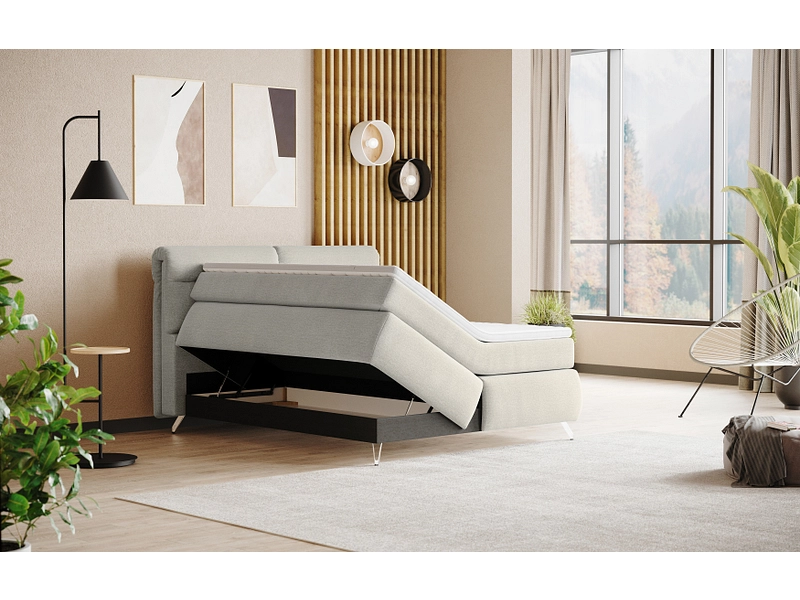Boxspring SWISS HOME STYLE AMBER grigio chiaro