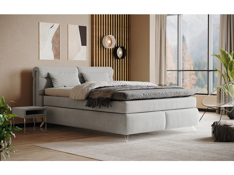 Boxspringbett SWISS HOME STYLE AMBER hellgrau