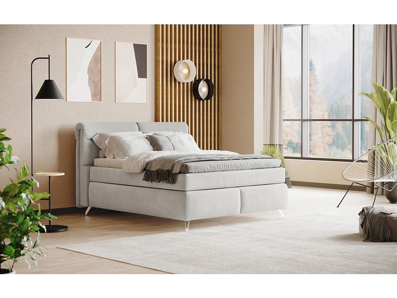 Boxspringbett SWISS HOME STYLE AMBER hellgrau