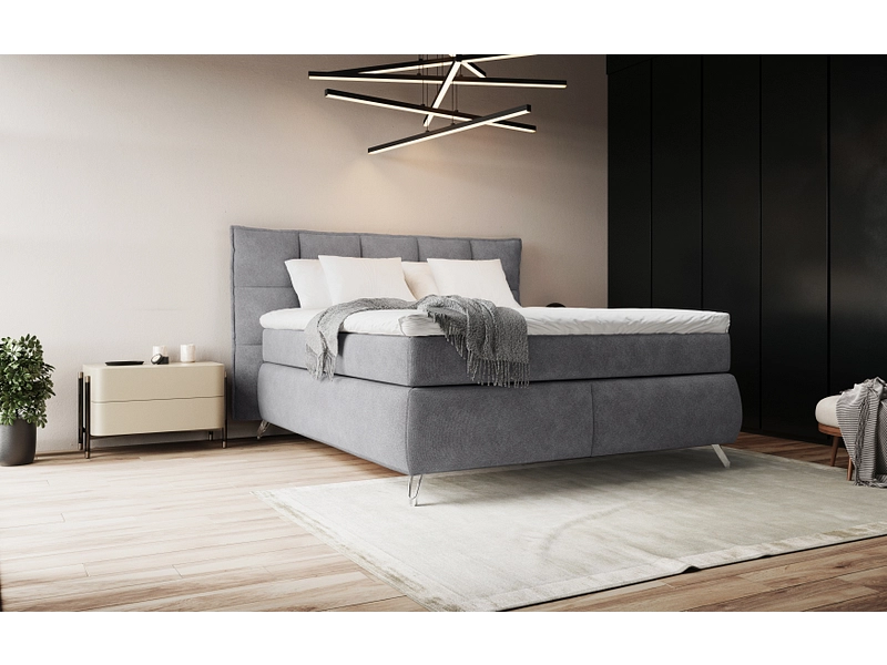 Boxspring SWISS HOME STYLE AGATA gris foncé