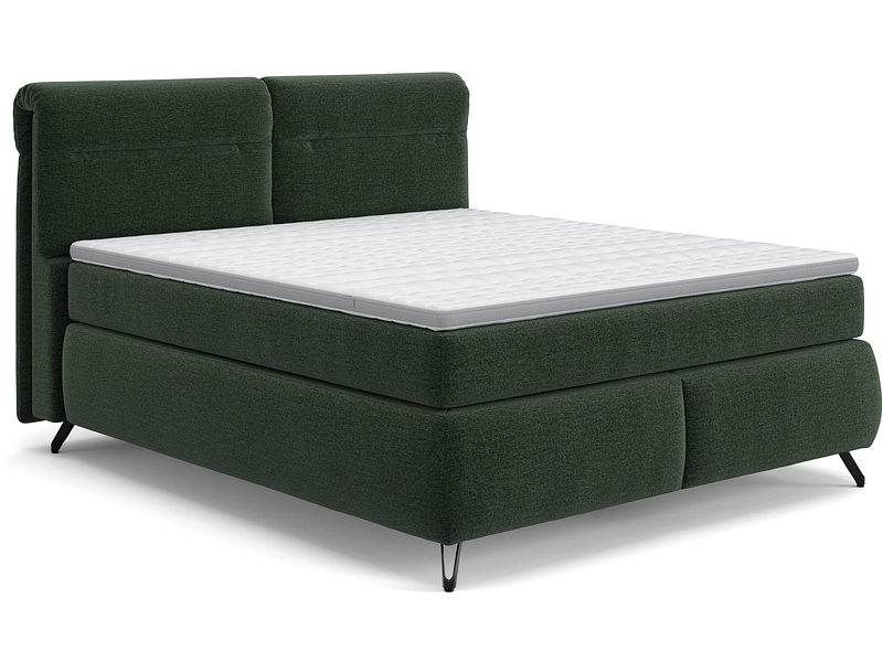 Boxspring SWISS HOME STYLE AMBER verde scuro 180x200cm morbido / semirigido