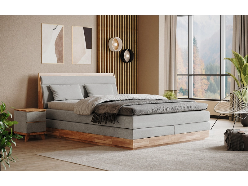 Boxspring SWISS HOME STYLE ONYX gris clair