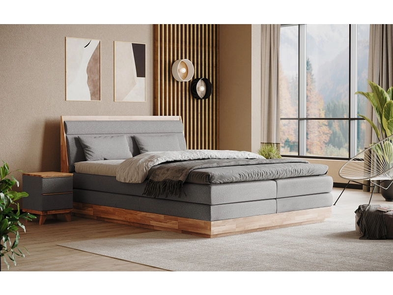 Boxspringbett SWISS HOME STYLE ONYX dunkelgrau