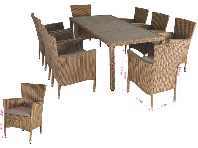 Set Gartentisch und Gartenstühle BARI