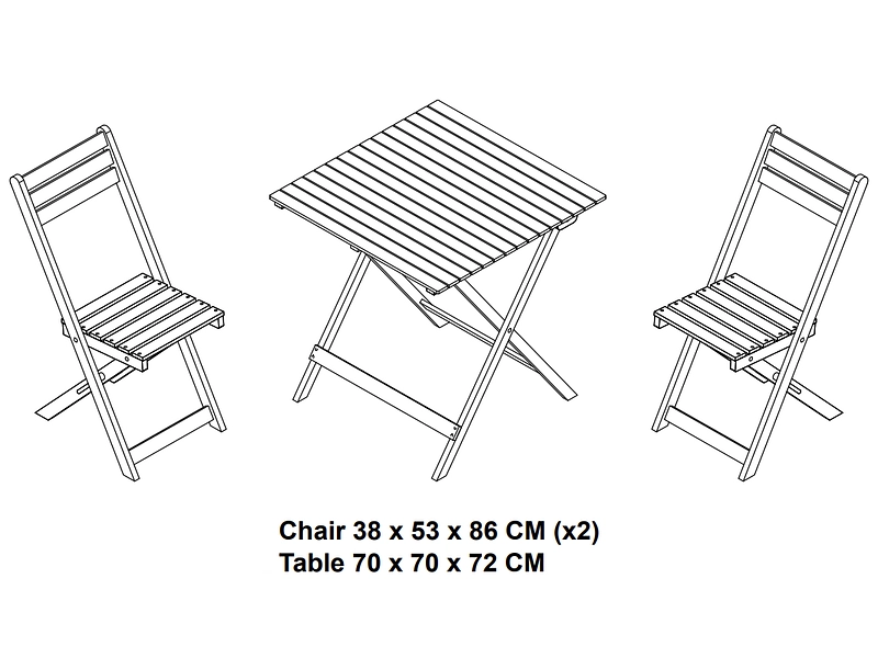 Set Gartentisch und Gartenstühle BISTRO