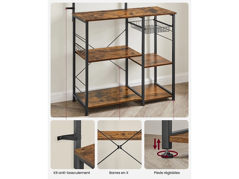 Scaffale da cucina SONGMICS RUSTIK