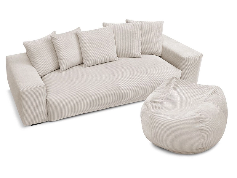 3er Sofa mit Hocker BOBOCHIC VOLTAIRE