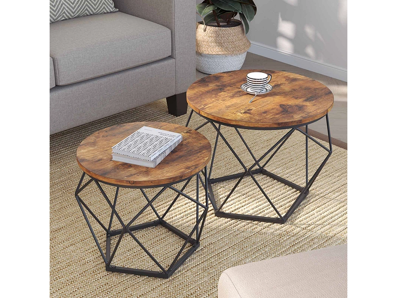 SONGMICS Set für Couchtische RUSTIK