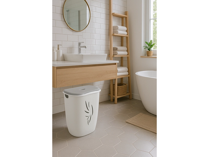 EDA Wäschekorb FLORIA hellgrau