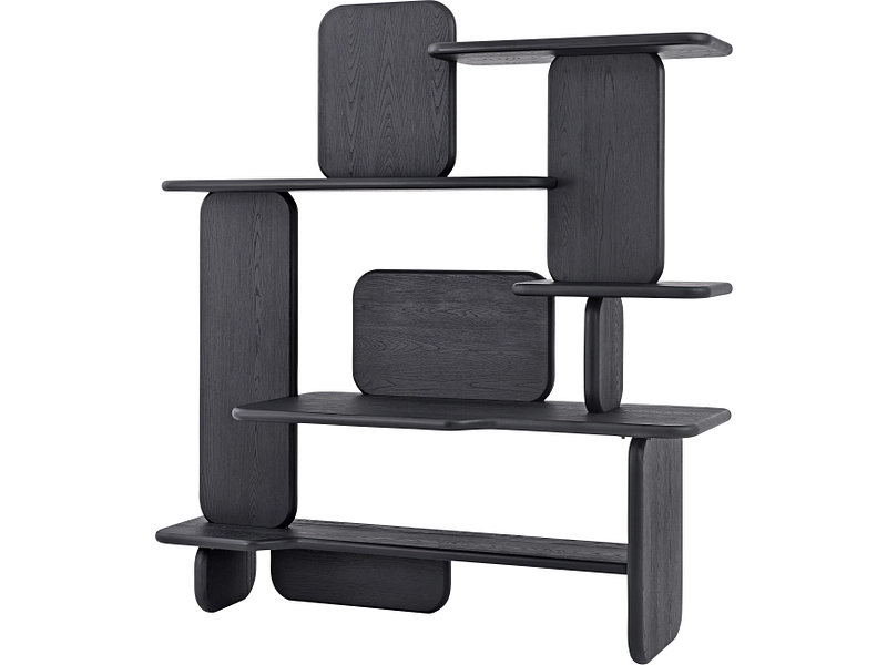 Libreria BOLOGNA 190x60x210cm legno massiccio laccato