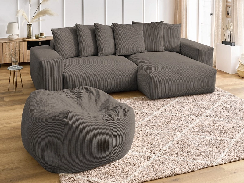 Divano ad angolo con pouf BOBOCHIC VOLTAIRE