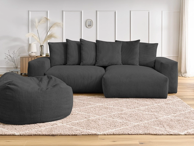 Divano ad angolo con pouf BOBOCHIC VOLTAIRE