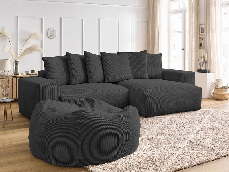 Divano ad angolo con pouf BOBOCHIC VOLTAIRE