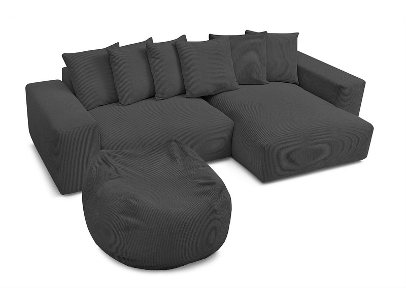 Divano ad angolo con pouf BOBOCHIC VOLTAIRE