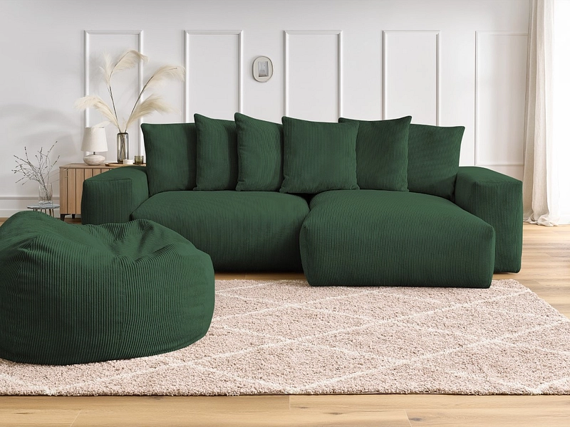 Divano ad angolo con pouf BOBOCHIC VOLTAIRE