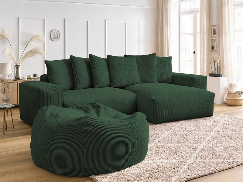 Divano ad angolo con pouf BOBOCHIC VOLTAIRE