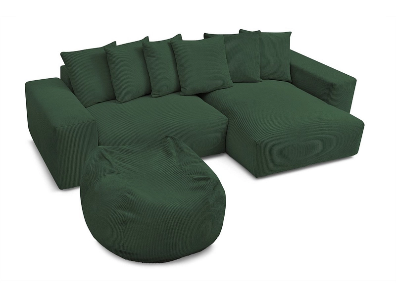 Divano ad angolo con pouf BOBOCHIC VOLTAIRE