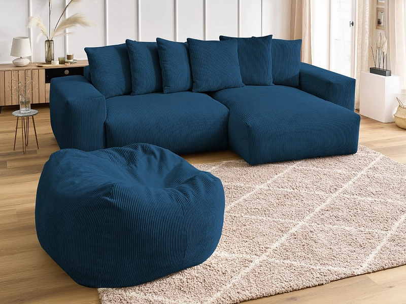 Divano ad angolo con pouf BOBOCHIC VOLTAIRE
