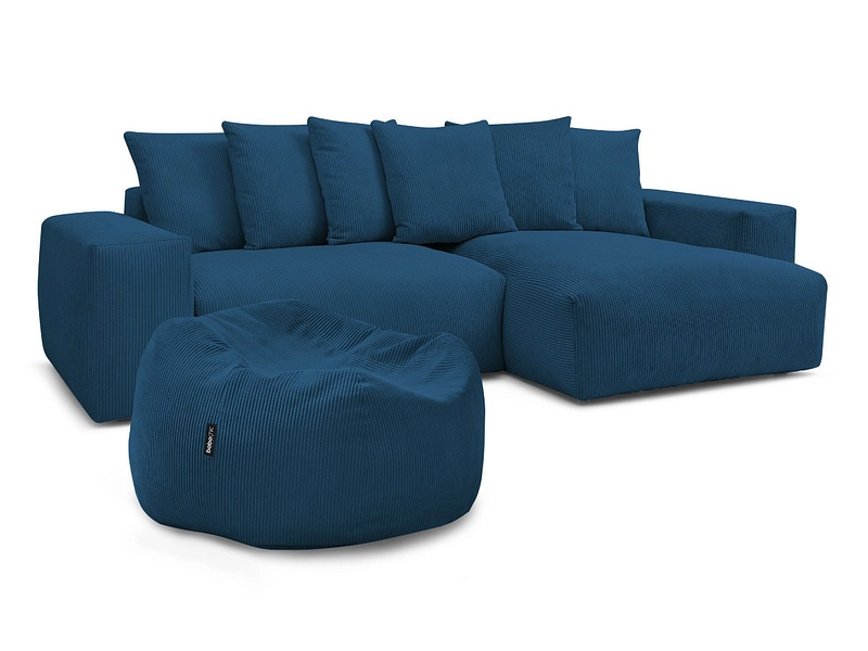 Divano ad angolo con pouf BOBOCHIC VOLTAIRE