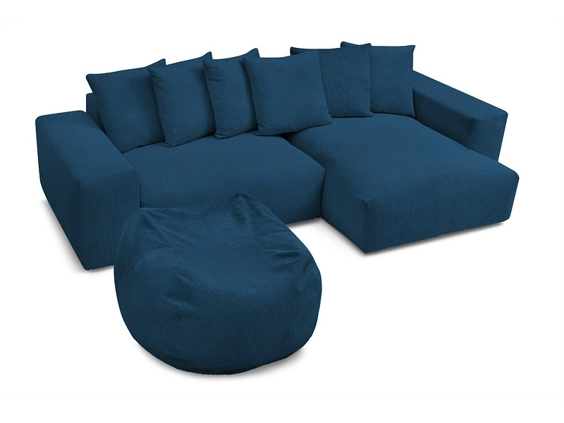 Divano ad angolo con pouf BOBOCHIC VOLTAIRE