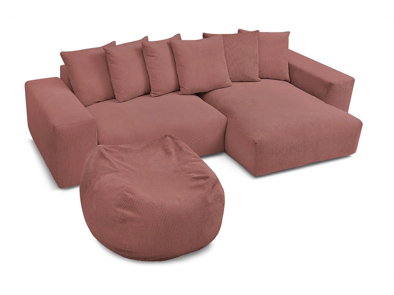 Divano ad angolo con pouf BOBOCHIC VOLTAIRE