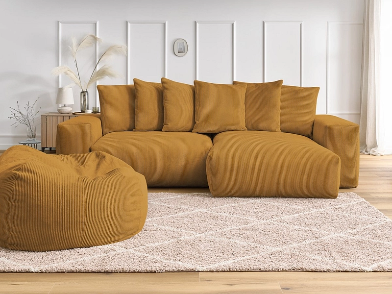 Divano ad angolo con pouf BOBOCHIC VOLTAIRE