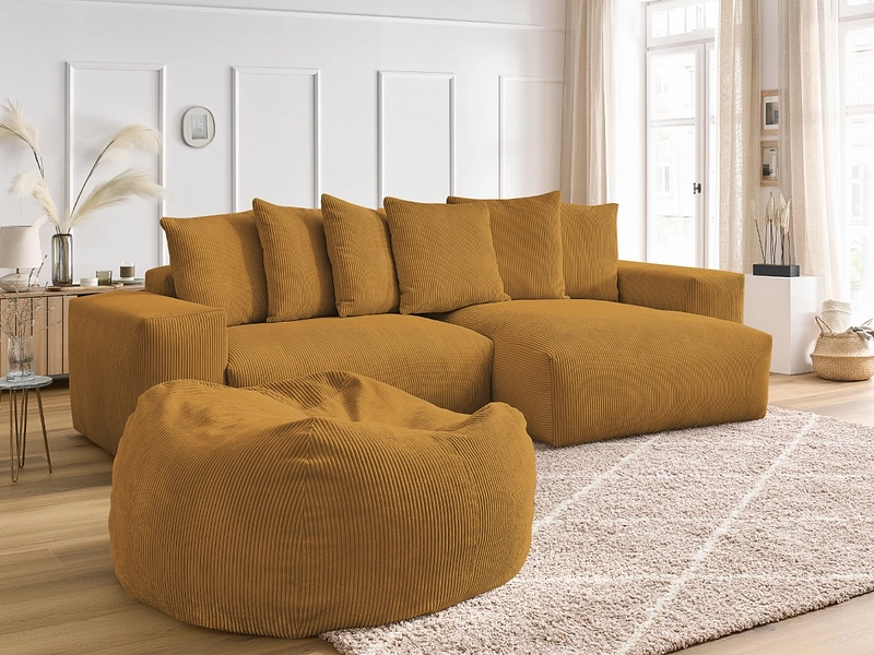 Divano ad angolo con pouf BOBOCHIC VOLTAIRE