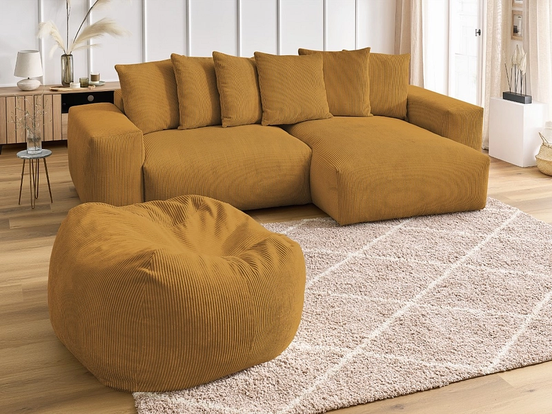 Divano ad angolo con pouf BOBOCHIC VOLTAIRE