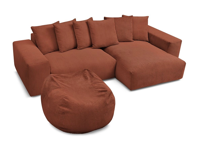 Divano ad angolo con pouf BOBOCHIC VOLTAIRE